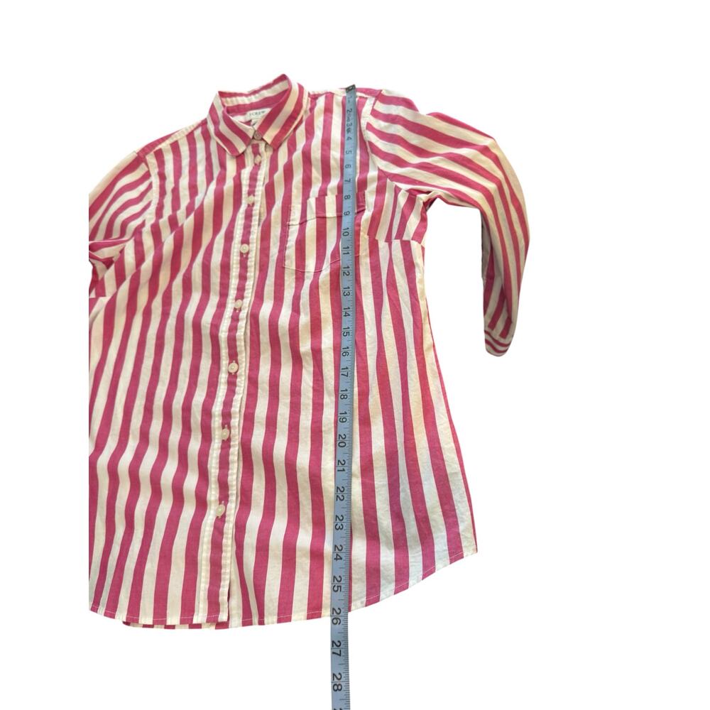J.Crew Button Down Shirt Pink Striped Lightweight Cotton‎ Blend Blouse Medium - Picture 12 of 12